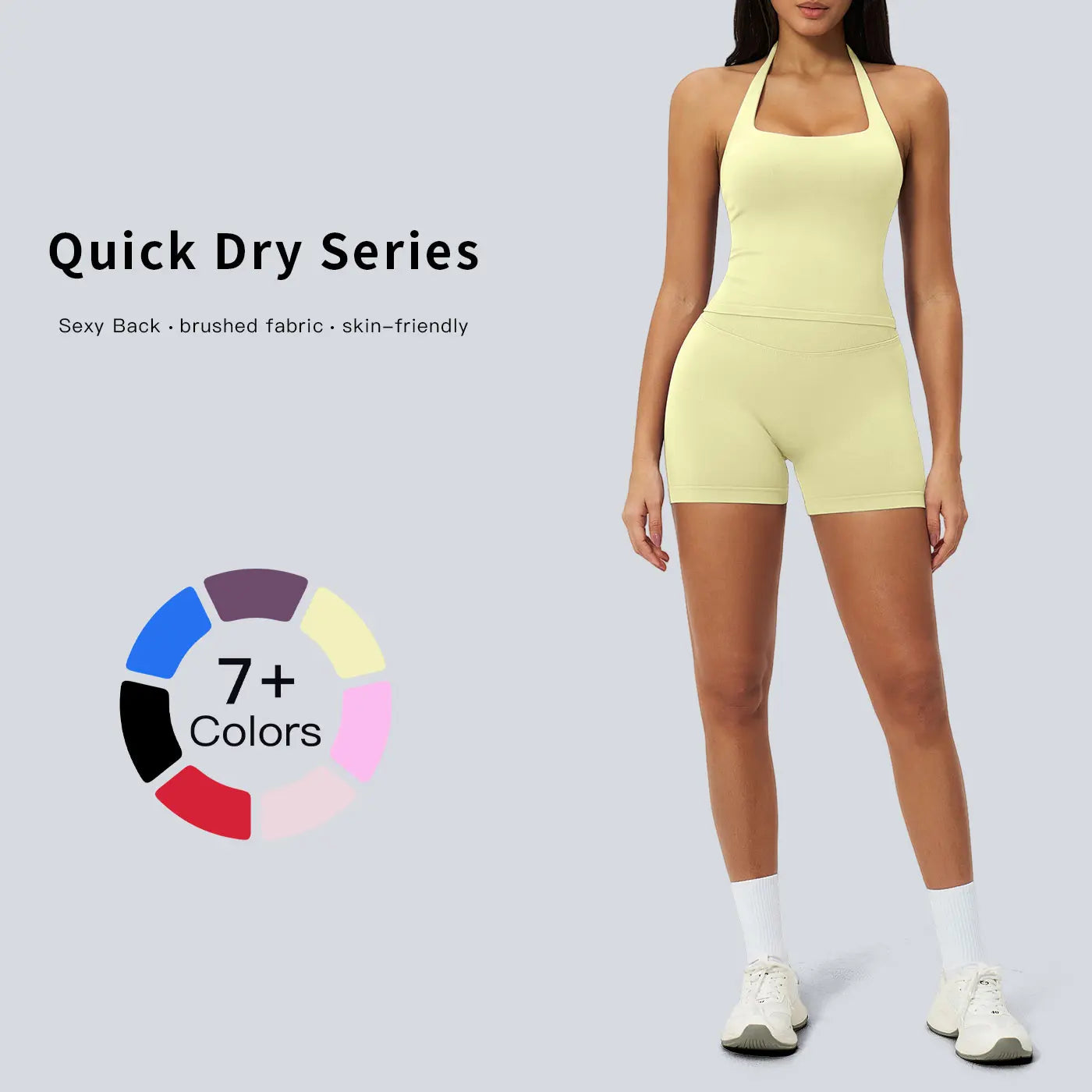 TENWOLF Women's 2-Piece Quick-Dry Activewear Set: Fitted Tank Tops and Shorts for Yoga and Fitness